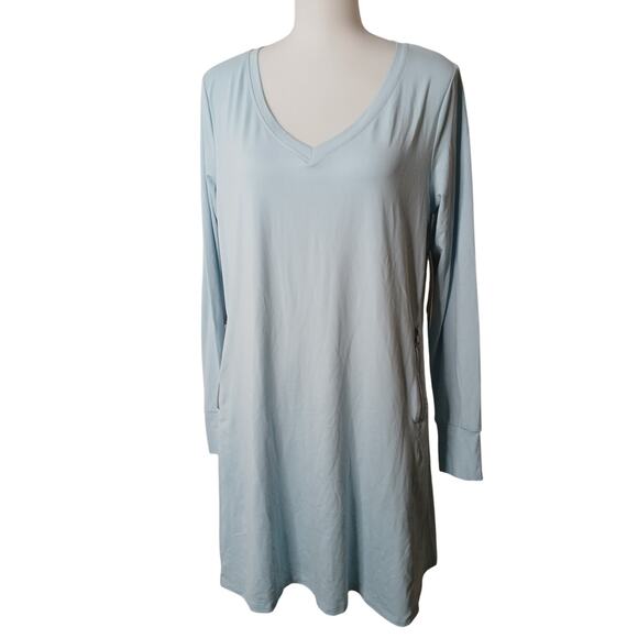Soybu Sincere Dress Ice Blue Athletic Long Sleeve Short Zipper Pockets NWT Large - Picture 1 of 12